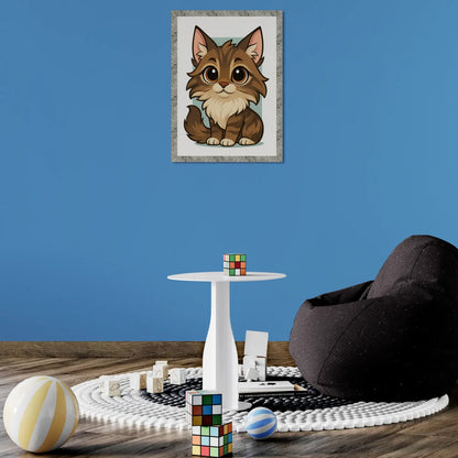 Quadri stampe d'autore Maine Coon in stile Chibi | Incorniciamoci