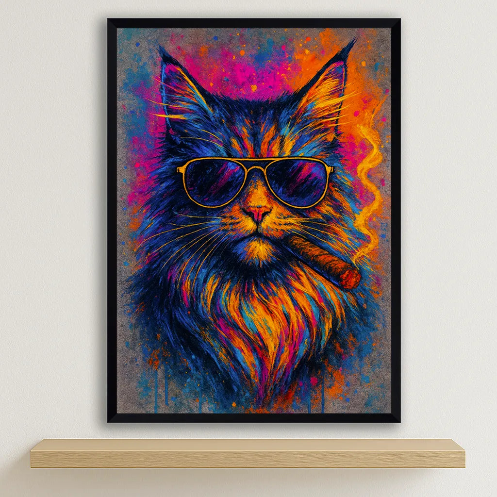 Quadri stampe d'autore Maine Coon Smoke Icon | Incorniciamoci