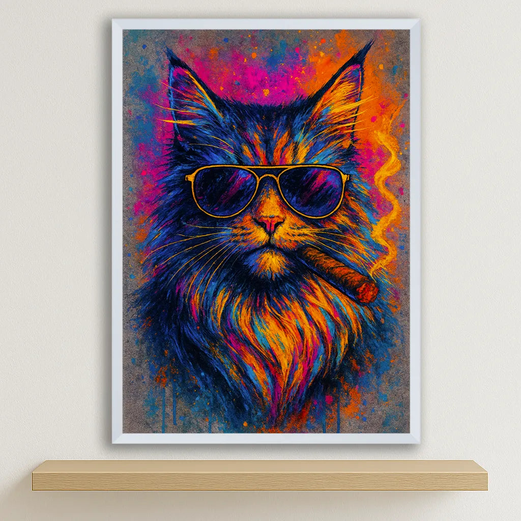 Quadri stampe d'autore Maine Coon Smoke Icon | Incorniciamoci