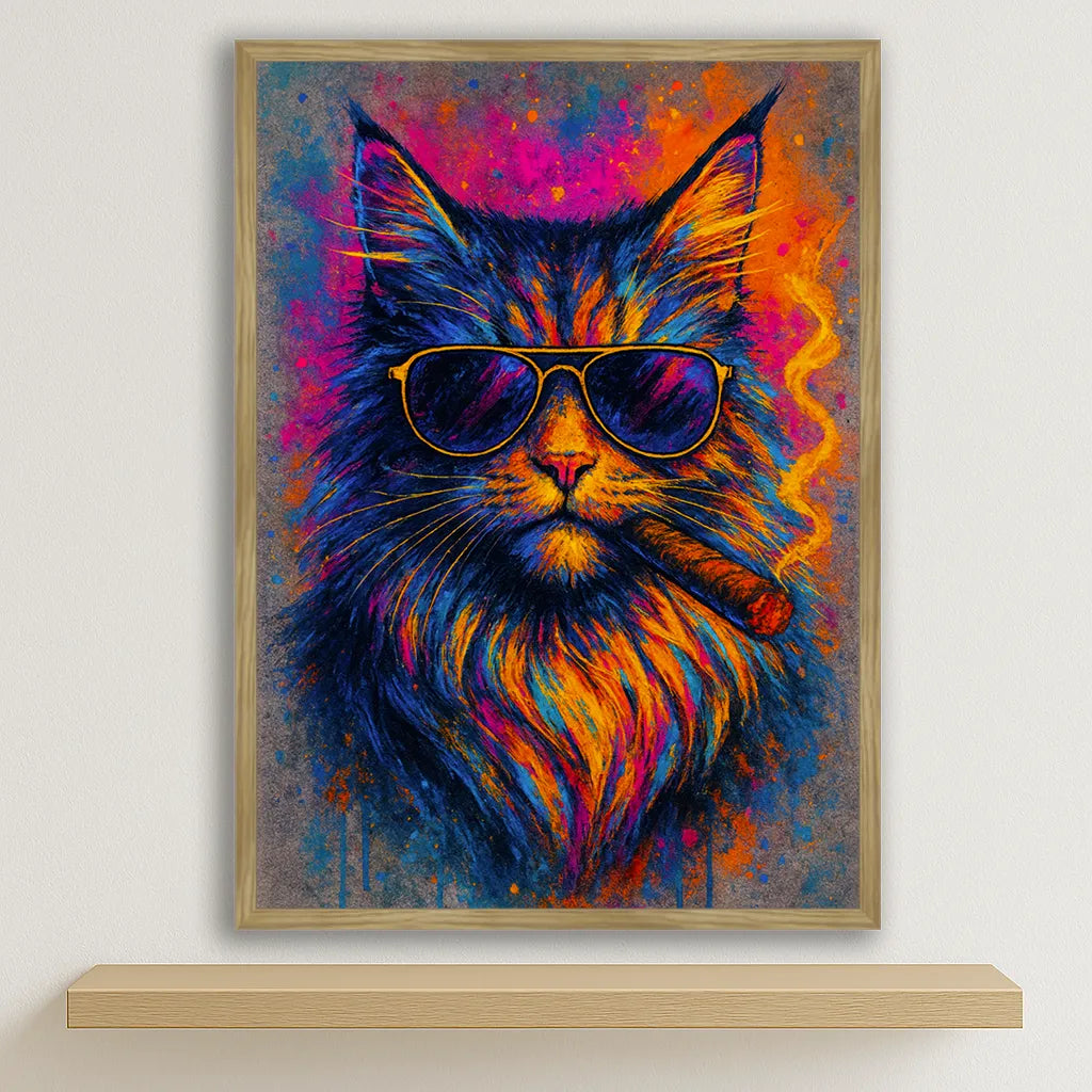 Quadri stampe d'autore Maine Coon Smoke Icon | Incorniciamoci