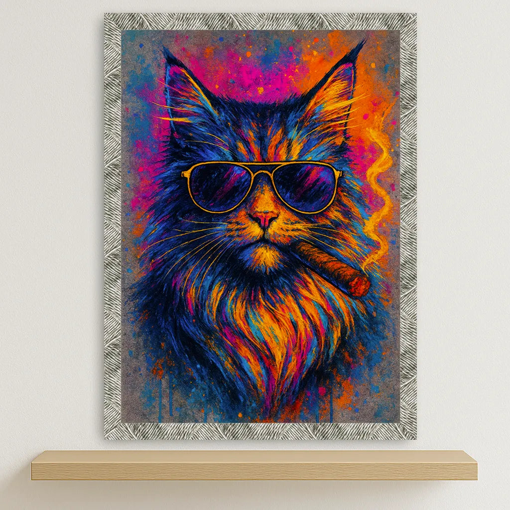 Quadri stampe d'autore Maine Coon Smoke Icon | Incorniciamoci
