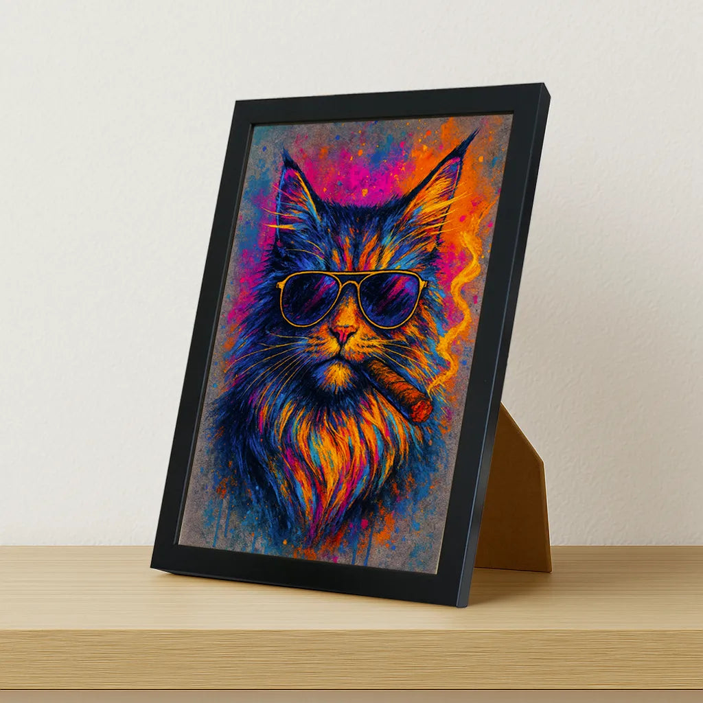 Quadri stampe d'autore Maine Coon Smoke Icon | Incorniciamoci