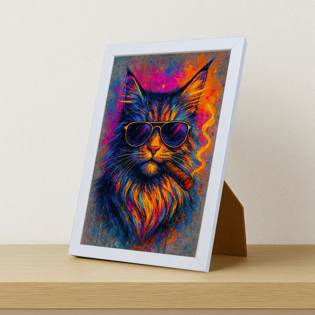Quadri stampe d'autore Maine Coon Smoke Icon | Incorniciamoci