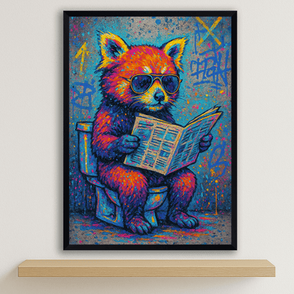 Quadri stampe d'autore Panda Rosso WC | Incorniciamoci