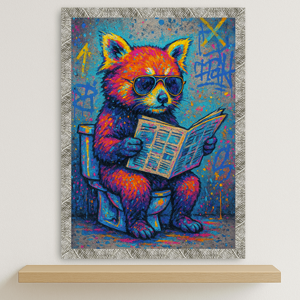 Quadri stampe d'autore Panda Rosso WC | Incorniciamoci