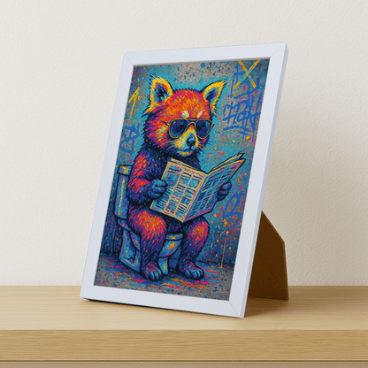 Quadri stampe d'autore Panda Rosso WC | Incorniciamoci