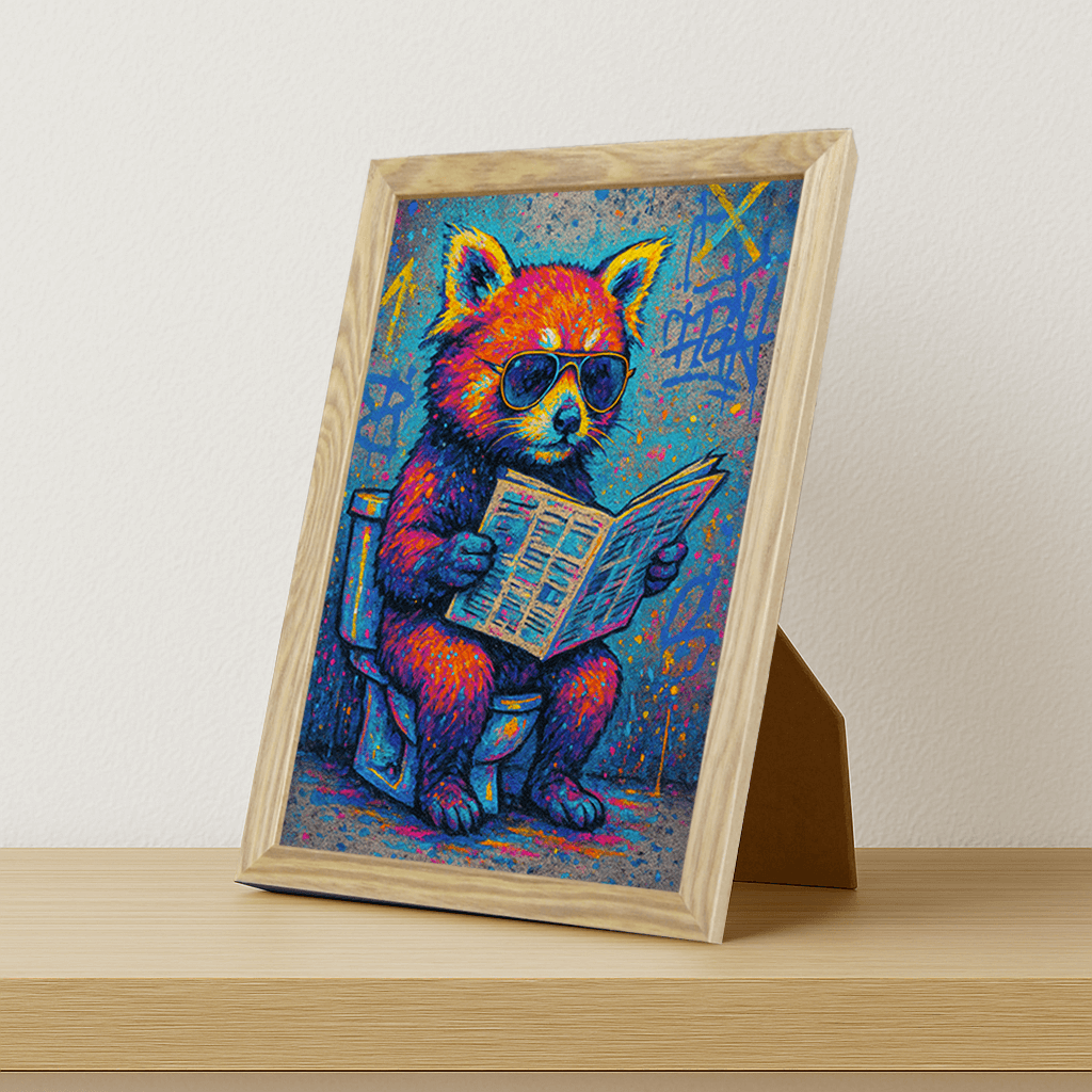 Quadri stampe d'autore Panda Rosso WC | Incorniciamoci