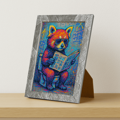 Quadri stampe d'autore Panda Rosso WC | Incorniciamoci