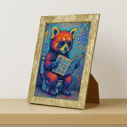 Quadri stampe d'autore Panda Rosso WC | Incorniciamoci