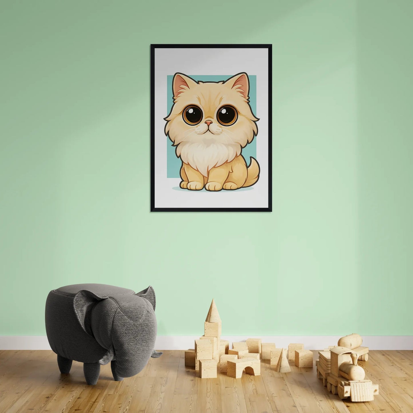 Quadri stampe d'autore Persiano in stile Chibi | Incorniciamoci