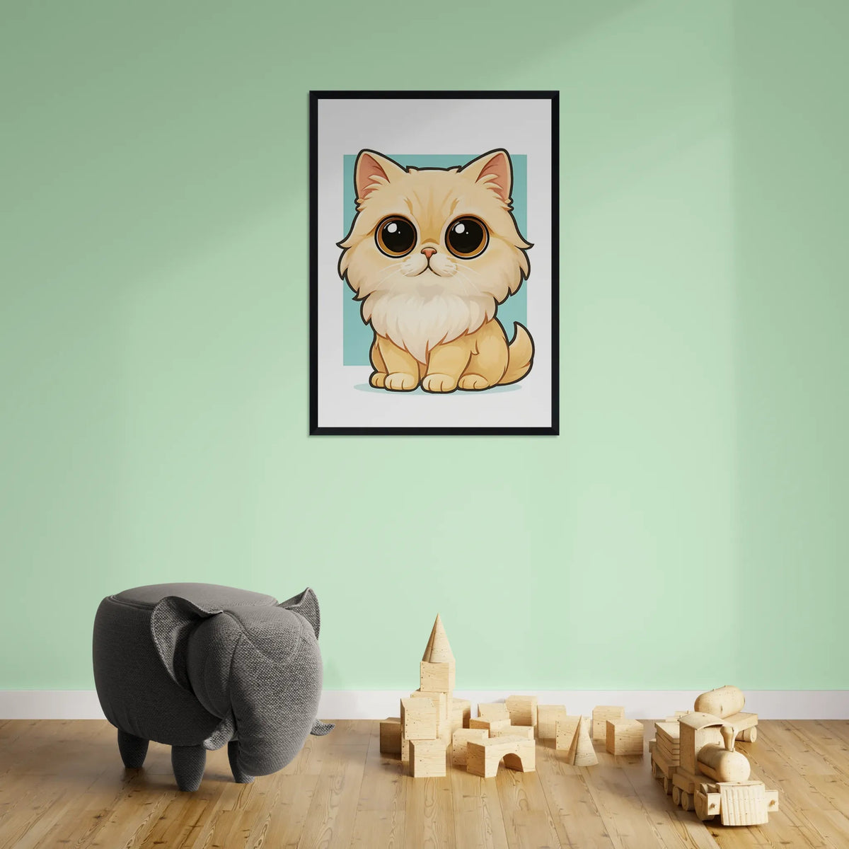 Quadri stampe d'autore Persiano in stile Chibi | Incorniciamoci