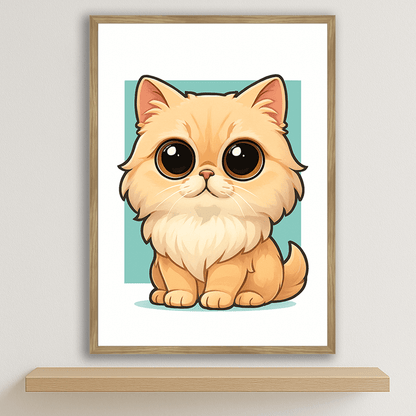 Quadri stampe d'autore Persiano in stile Chibi | Incorniciamoci