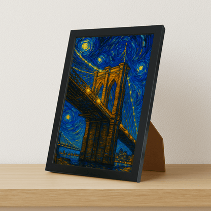 Quadri stampe d'autore Ponte di Brooklyn stile Gogh | Incorniciamoci