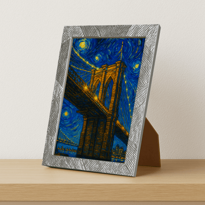 Quadri stampe d'autore Ponte di Brooklyn stile Gogh | Incorniciamoci