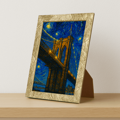 Quadri stampe d'autore Ponte di Brooklyn stile Gogh | Incorniciamoci