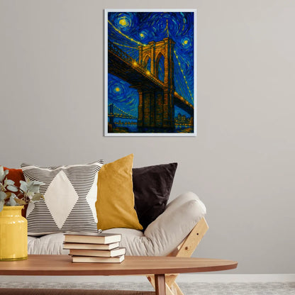 Quadri stampe d'autore Ponte di Brooklyn stile Gogh | Incorniciamoci