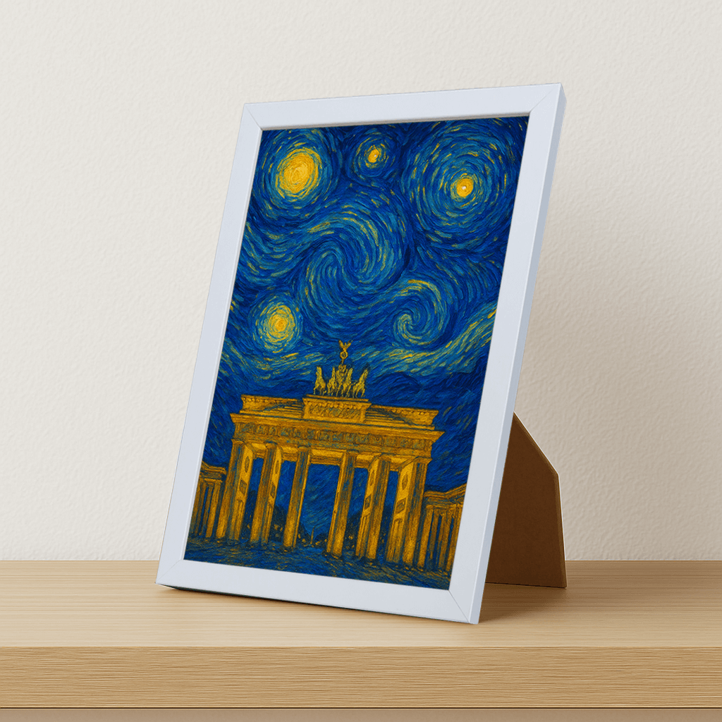 Quadri stampe d'autore Porta di Brandeburgo stile Gogh | Incorniciamoci