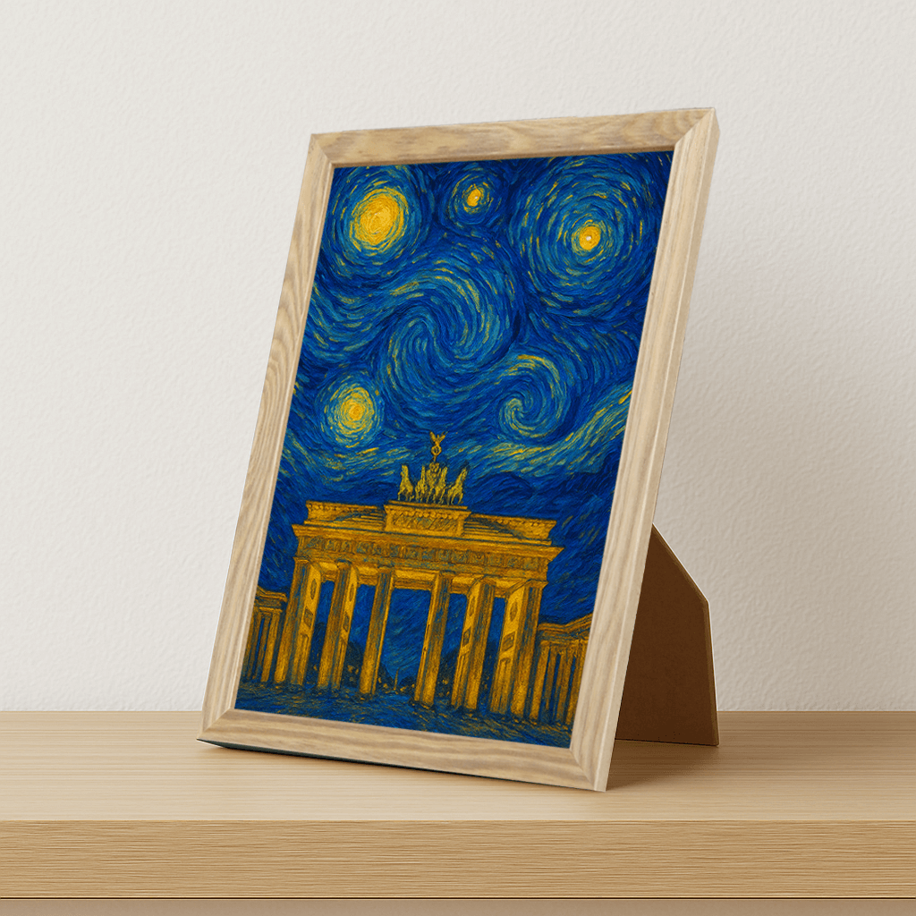 Quadri stampe d'autore Porta di Brandeburgo stile Gogh | Incorniciamoci