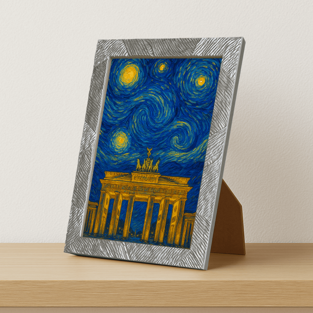Quadri stampe d'autore Porta di Brandeburgo stile Gogh | Incorniciamoci