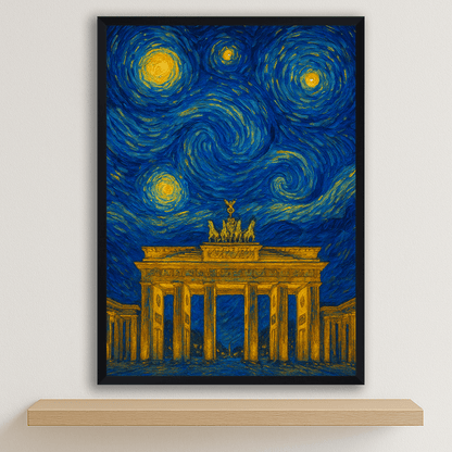 Quadri stampe d'autore Porta di Brandeburgo stile Gogh | Incorniciamoci