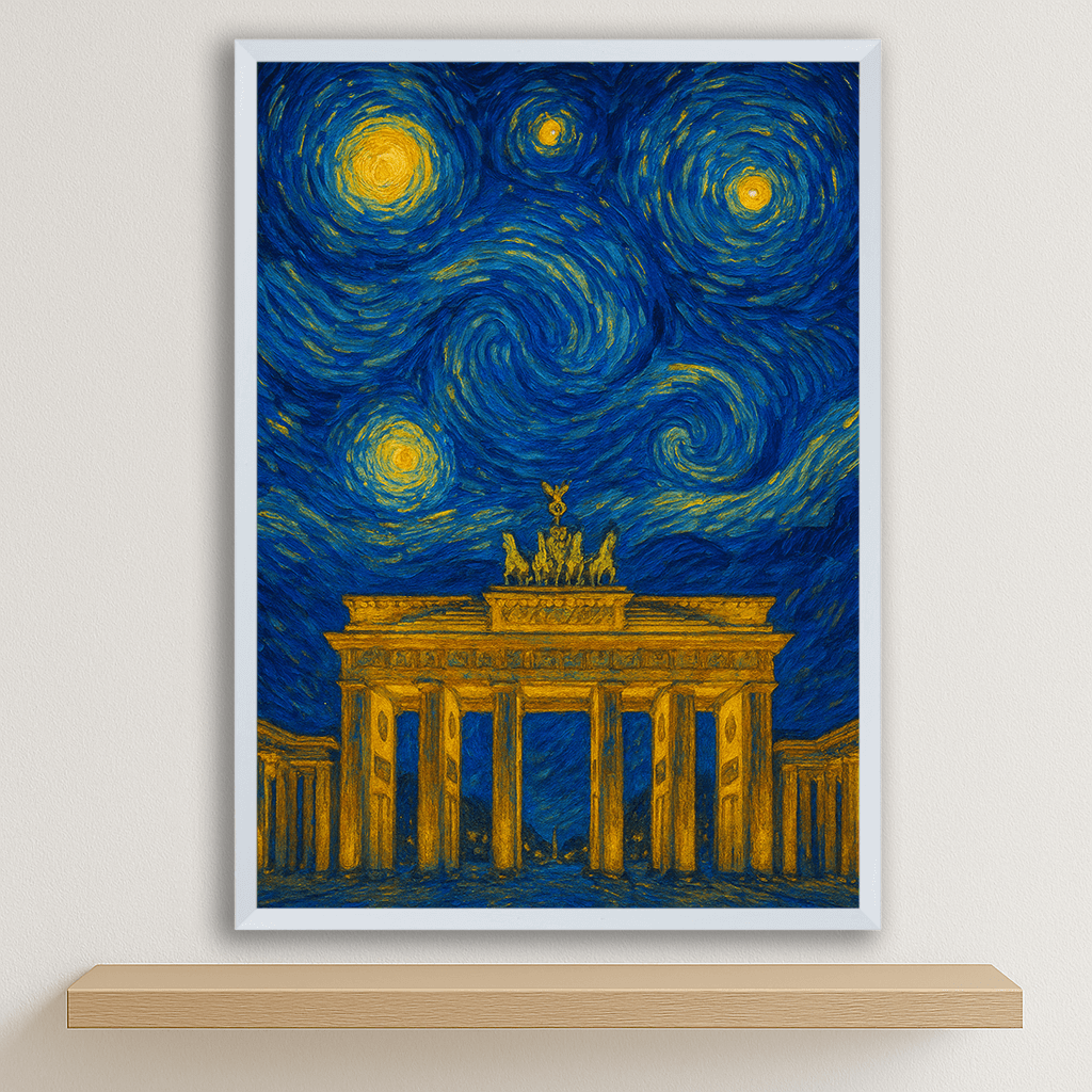 Quadri stampe d'autore Porta di Brandeburgo stile Gogh | Incorniciamoci
