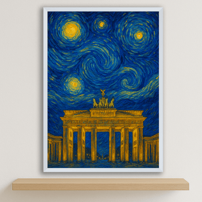 Quadri stampe d'autore Porta di Brandeburgo stile Gogh | Incorniciamoci