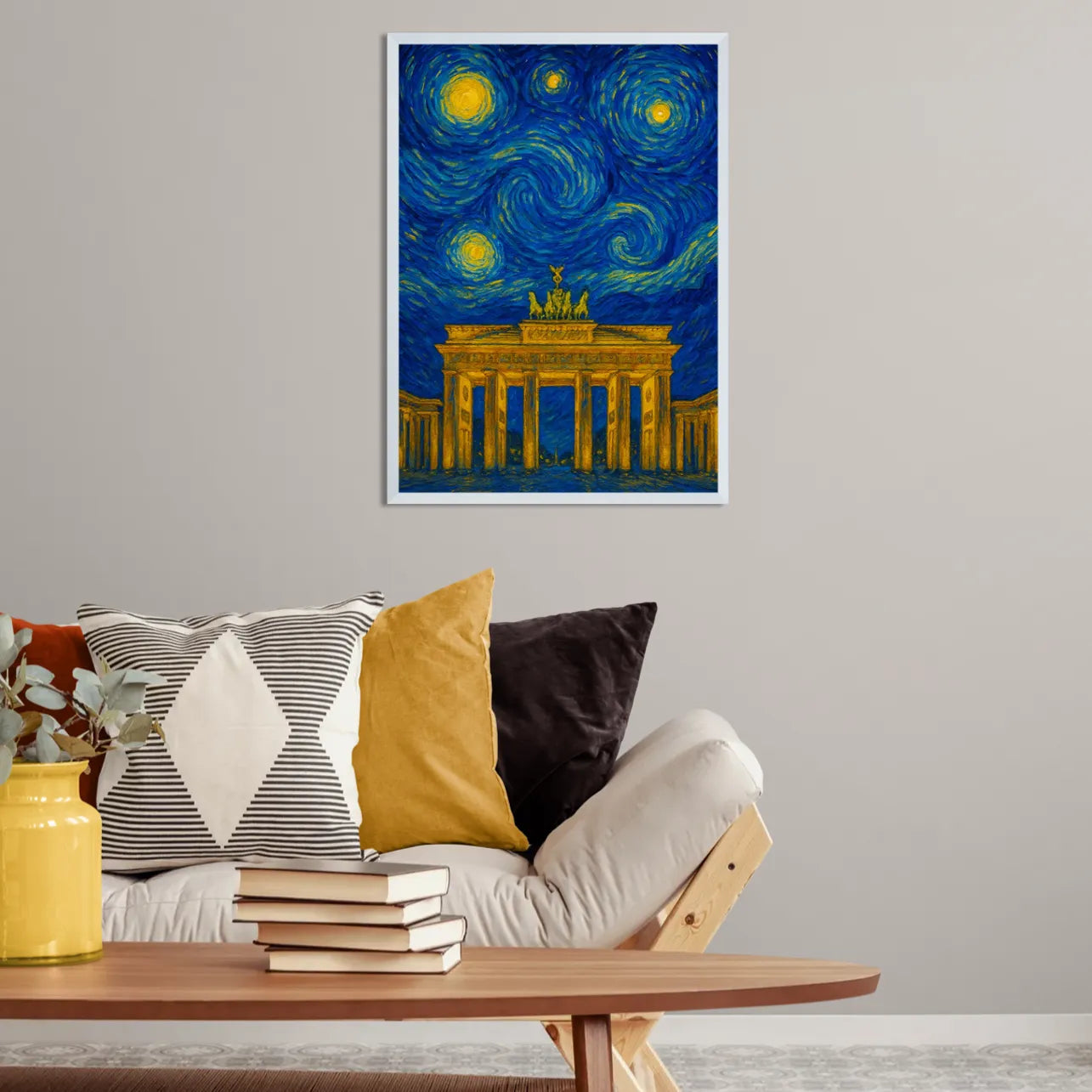 Quadri stampe d'autore Porta di Brandeburgo stile Gogh | Incorniciamoci