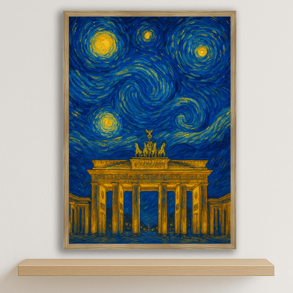 Quadri stampe d'autore Porta di Brandeburgo stile Gogh | Incorniciamoci