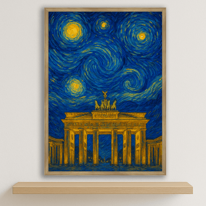 Quadri stampe d'autore Porta di Brandeburgo stile Gogh | Incorniciamoci