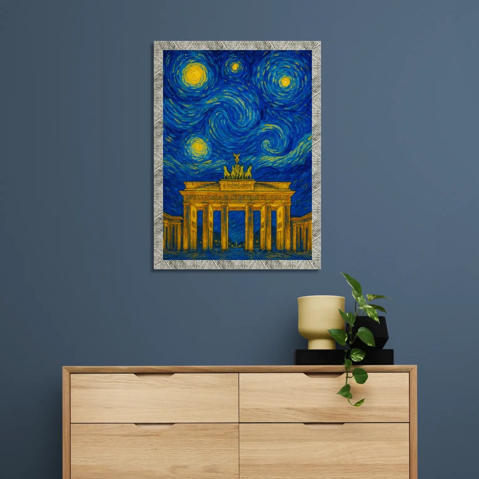 Quadri stampe d'autore Porta di Brandeburgo stile Gogh | Incorniciamoci