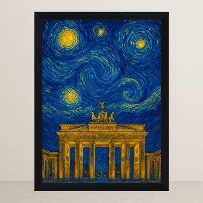 Quadri stampe d'autore Porta di Brandeburgo stile Gogh | Incorniciamoci