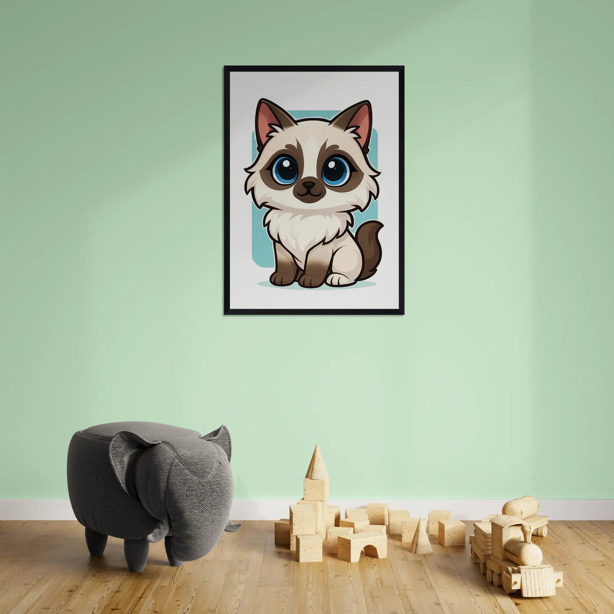 Quadri stampe d'autore Ragdoll in stile Chibi | Incorniciamoci