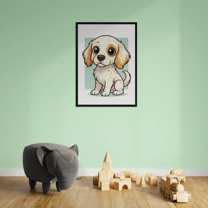 Quadri stampe d'autore Setter Inglese in stile Chibi | Incorniciamoci