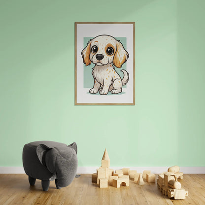 Quadri stampe d'autore Setter Inglese in stile Chibi | Incorniciamoci