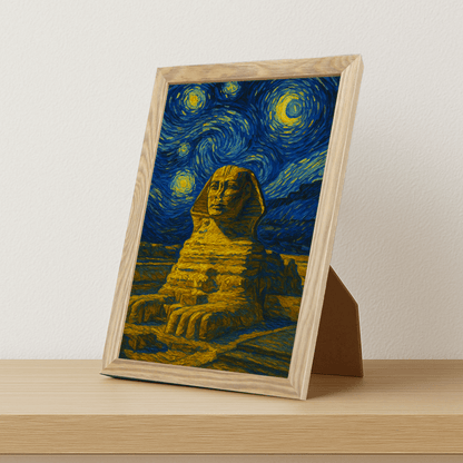 Quadri stampe d'autore Sfinge di Giza stile Gogh | Incorniciamoci