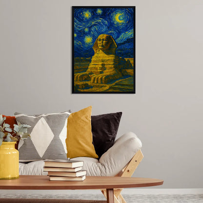 Quadri stampe d'autore Sfinge di Giza stile Gogh | Incorniciamoci