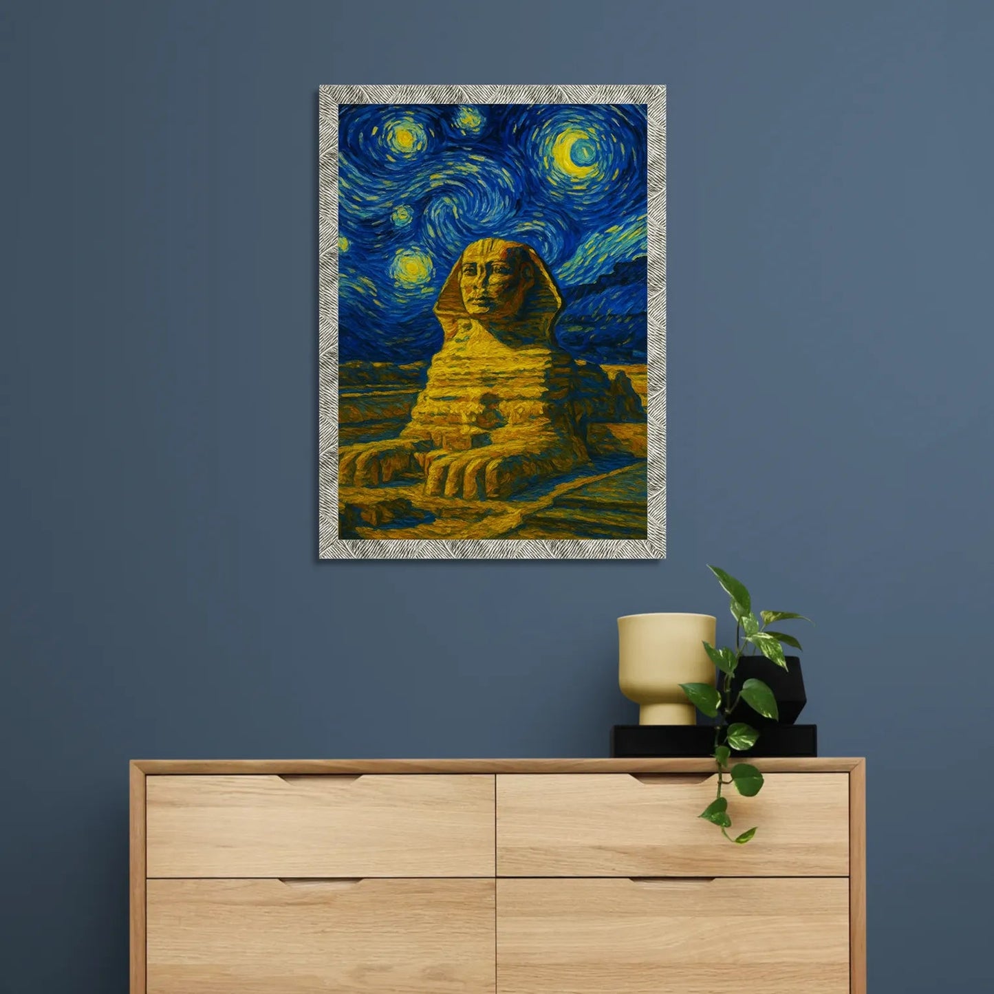 Quadri stampe d'autore Sfinge di Giza stile Gogh | Incorniciamoci
