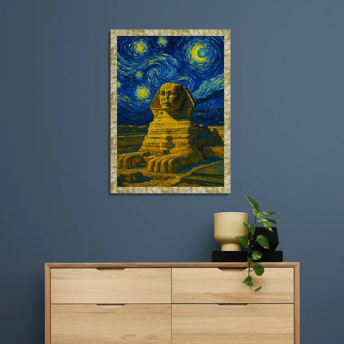 Quadri stampe d'autore Sfinge di Giza stile Gogh | Incorniciamoci