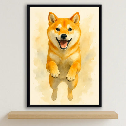 Quadri stampe d'autore Shiba Inu Acquarello | Incorniciamoci