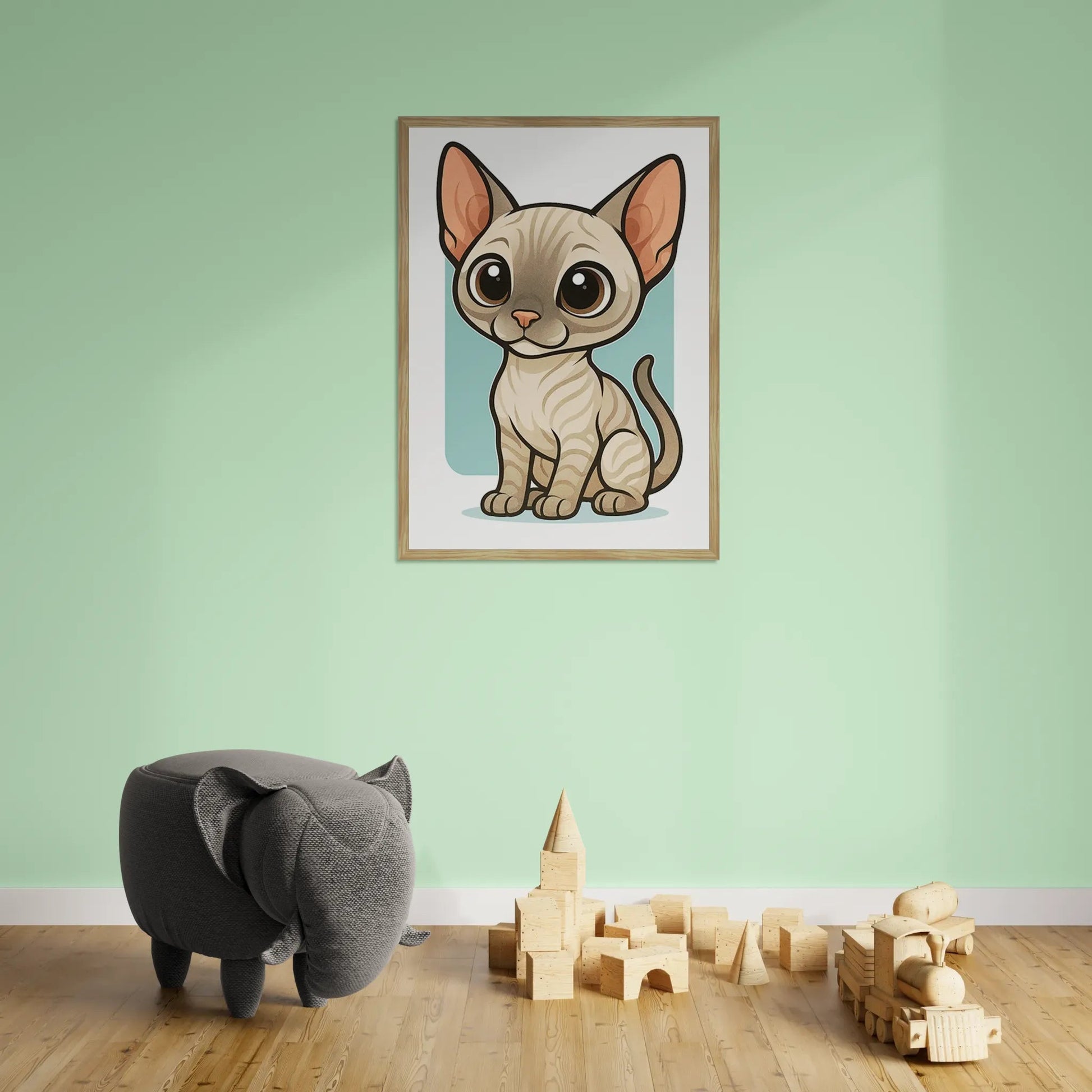 Quadri stampe d'autore Sphynx in stile Chibi | Incorniciamoci