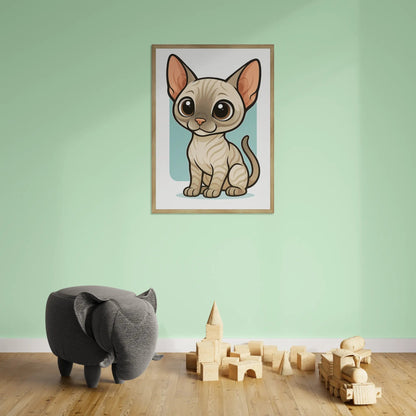Quadri stampe d'autore Sphynx in stile Chibi | Incorniciamoci