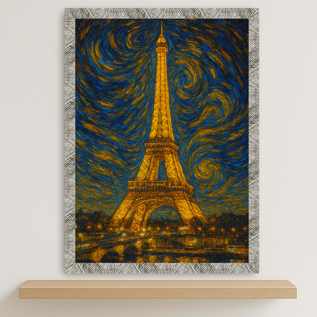 Quadri stampe d'autore Torre Eiffel stile Gogh | Incorniciamoci