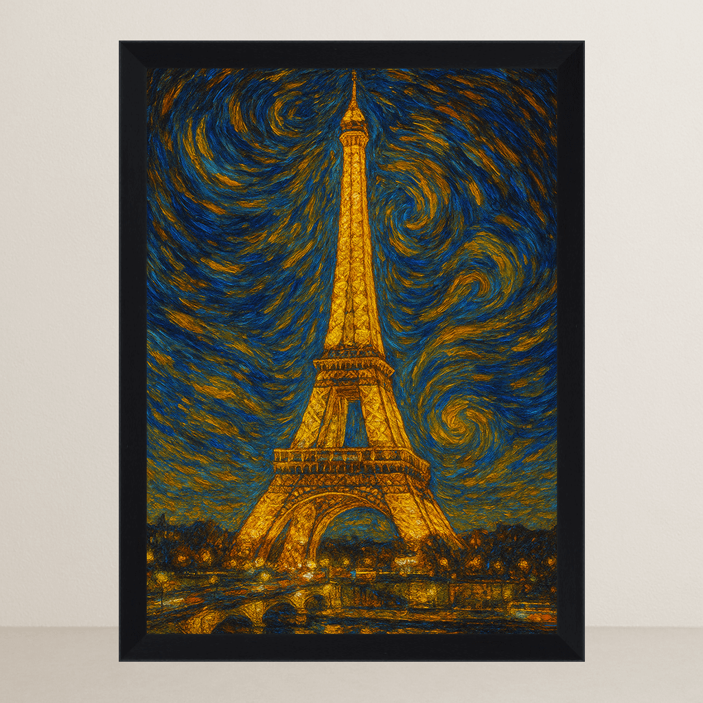 Quadri stampe d'autore Torre Eiffel stile Gogh | Incorniciamoci