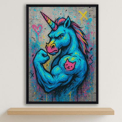 Quadri stampe d'autore Unicorno Tatuato | Incorniciamoci