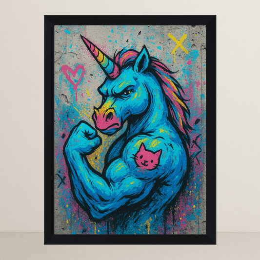 Quadri stampe d'autore Unicorno Tatuato | Incorniciamoci