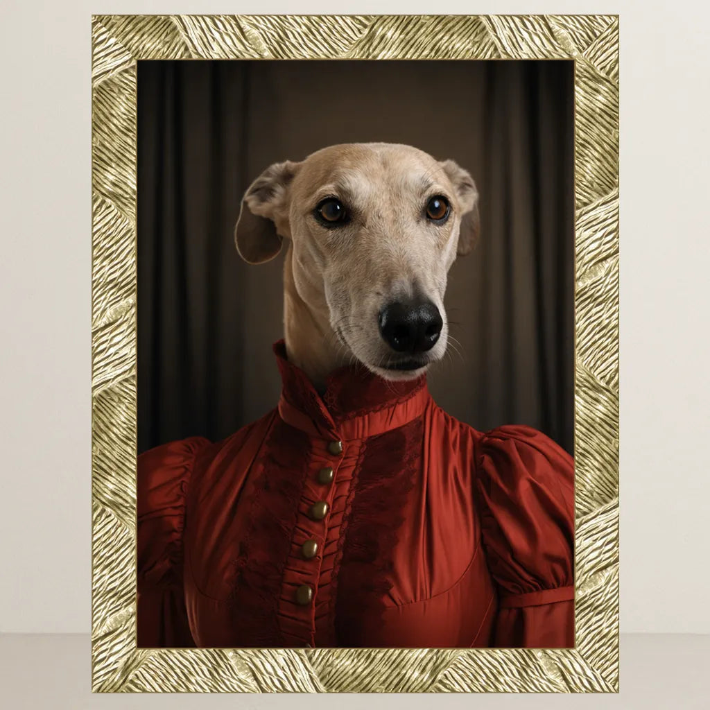 Ritratto pets La Dama in Rosso | Incorniciamoci
