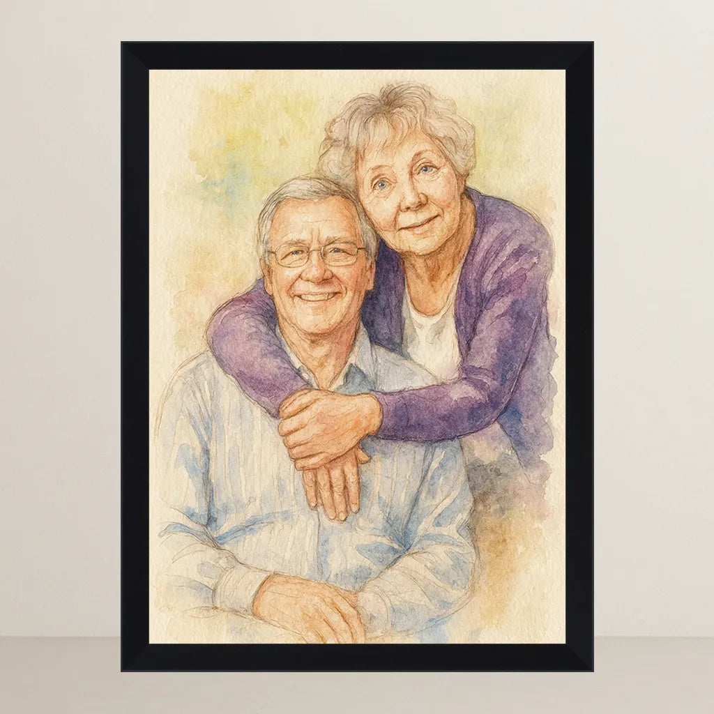 Ritratto personalizzato stile Acquarello | Incorniciamoci