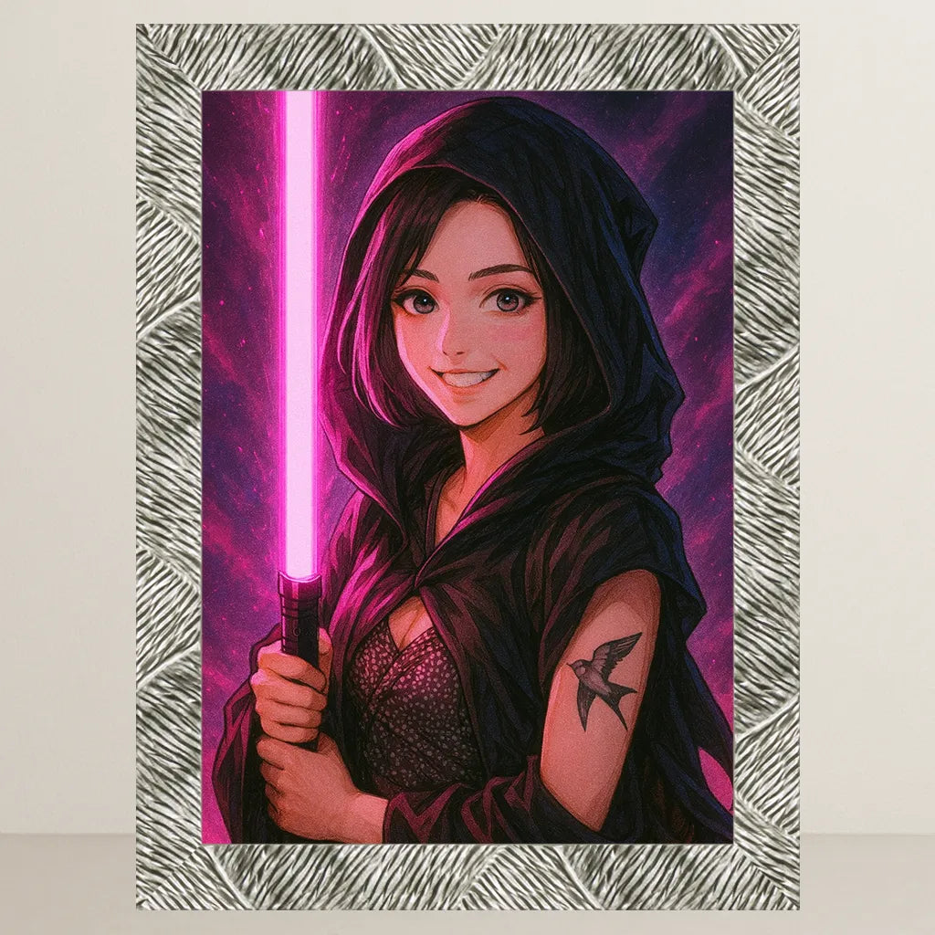 Ritratto personalizzato stile Cavaliere Rosa | Incorniciamoci