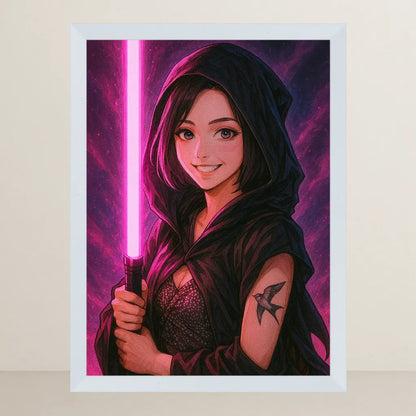 Ritratto personalizzato stile Cavaliere Rosa | Incorniciamoci