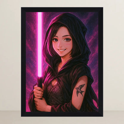 Ritratto personalizzato stile Cavaliere Rosa | Incorniciamoci